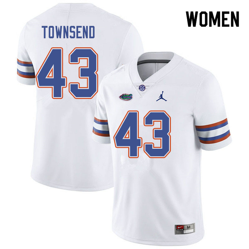 Jordan Brand Women #43 Tommy Townsend Florida Gators College Football Jerseys Sale-White